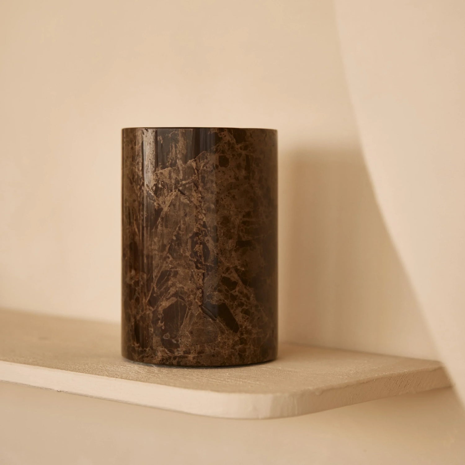 Marmorvas/vinkylare brun Ø12×18 cm