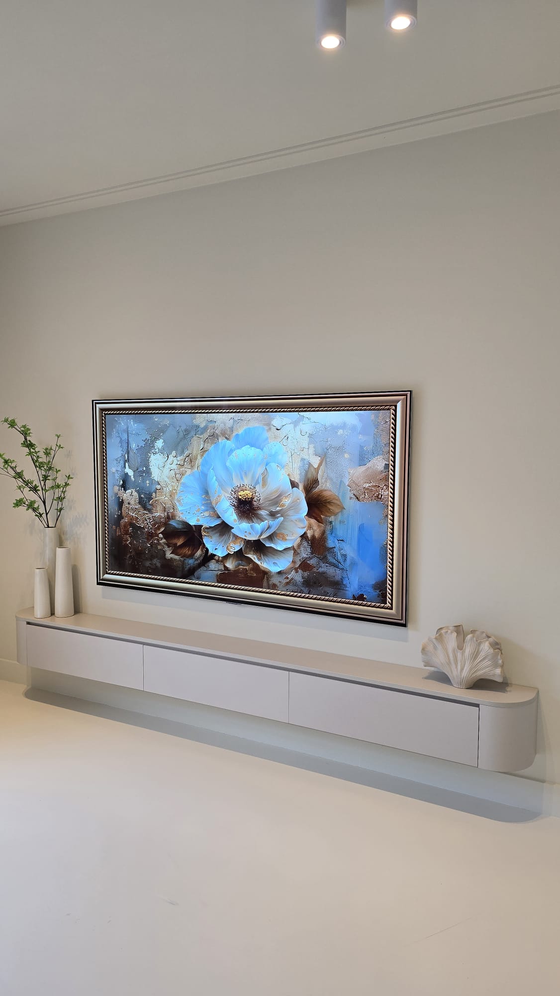 Japandi TV-bänk beige