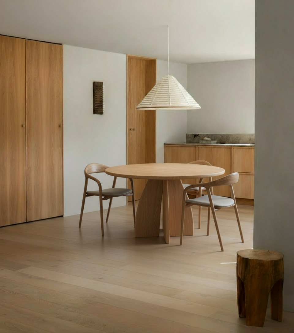 Nova matstol beige läder – ljus ek